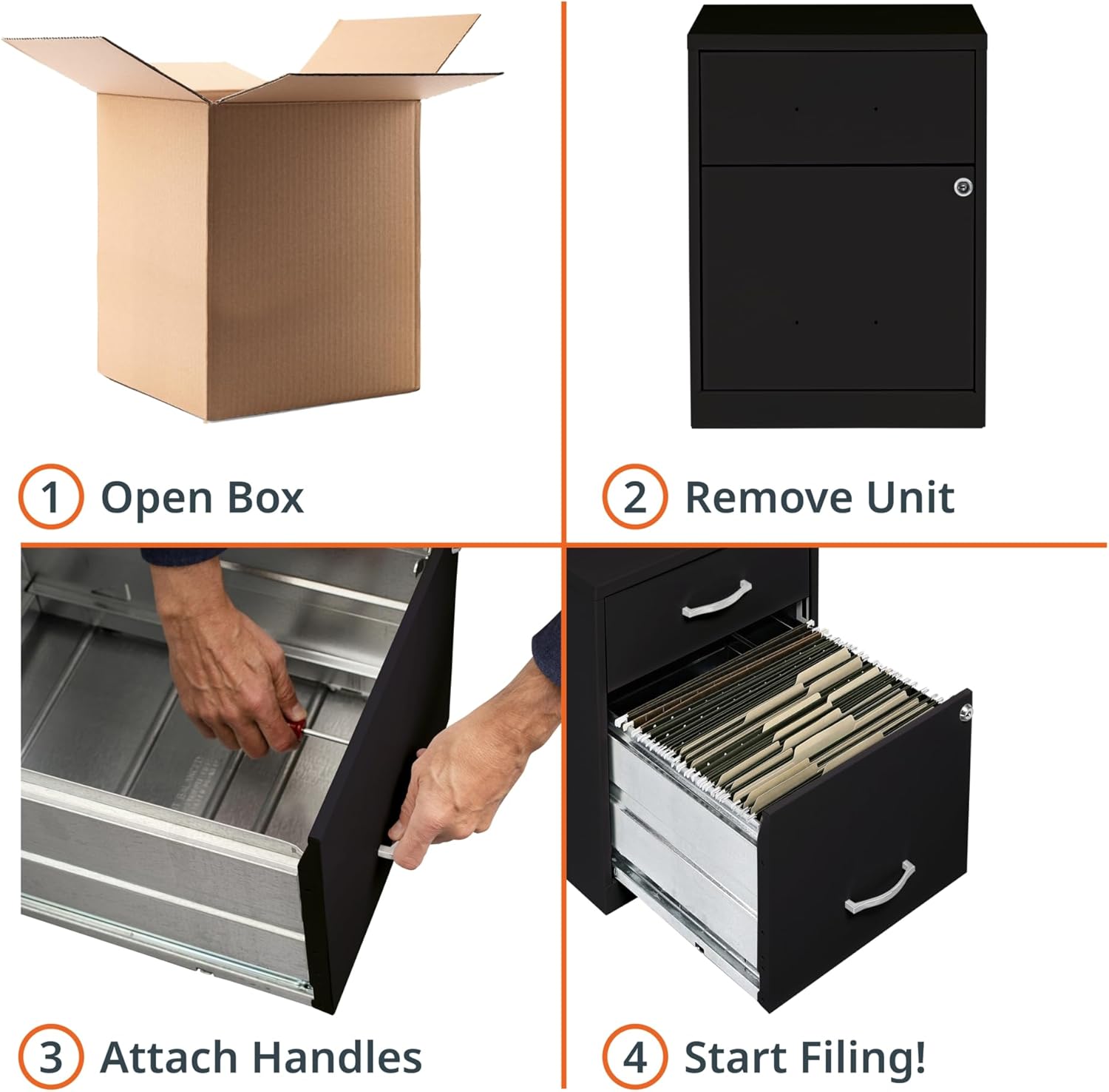 NuSparc 2 Drawer Locking Filing Cabinet | Pre-Assembled Steel Construction | Space-Saving Design is Perfect for Home and Small Office | Letter-Size | Assembled in North America - Image 11